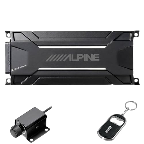 Alpine KTA-30MW Class D Weather Resistant IP66 Tough Power Pack Mono Amplifier with RUX-KNOB.2 Remote Bass Knob