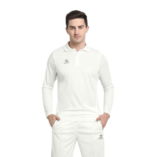 Image of SHREY Cricket Match T Shirt 2.0 Long Sleeves Off White