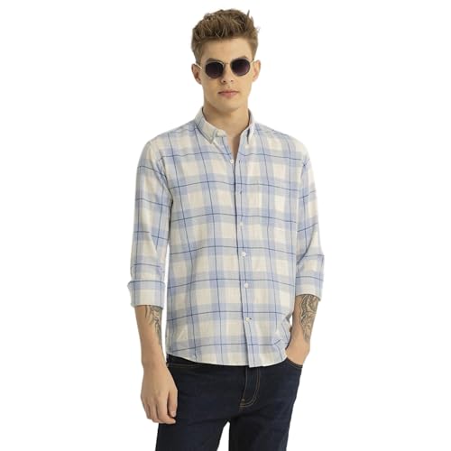 Snitch Prism Blue Checks Shirts