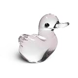 ChangThai Design 1" Clear Duckling Duck Artistic Blown Glass Figurine Premium Hand-Blown Statue Tabletop Decoration Unique Collectible for Adult Collectors Handcrafted Elegant Home Room Decor