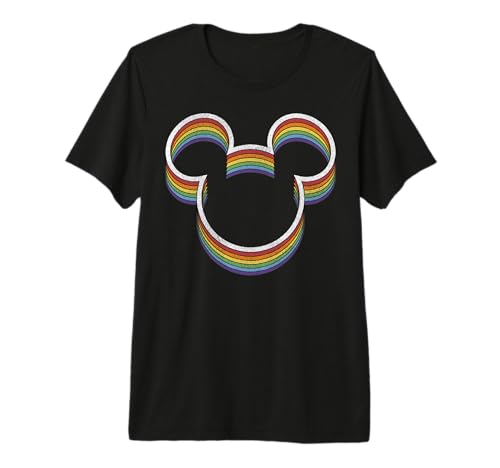 T-shirt Disney Mickey Pride Rainbow Ears vêtement arc-en-ciel coton adulte