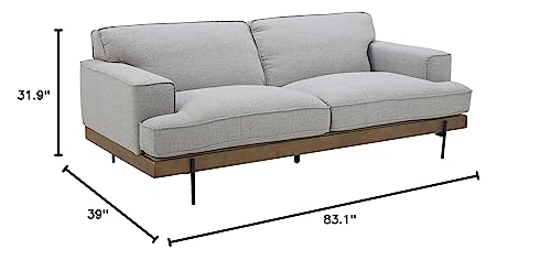 Amazon Brand – Rivet Modern Industrial Metal Leg Sofa Couch, 83.1"W, Light Gray #TOP6