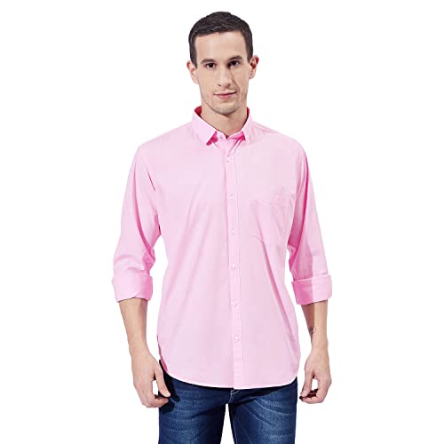 Image of Ben Martin Men's Cotton Regular Collar Shirt with Chest Pocket || Classic Collar, Slim Fit, Casual & Formal Wear || Soft & Breathable Fabric || Full Sleeve Shirt for Men