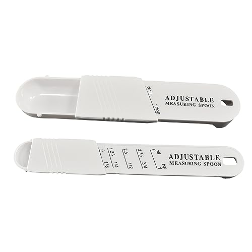 R&M Adjustable Measuring Spoon Set – 2-Piece Tablespoon & Teaspoon Measuring Spoons, Dishwasher Safe
