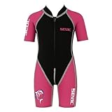 SEAC Dolphin, Muta Shorty in Neoprene da 1.5 mm e Lycra per Il Nuoto, Lo Snorkeling e Il Gioco in Acqua Unisex Bambini, Fucsia/Nero, 5 Anni