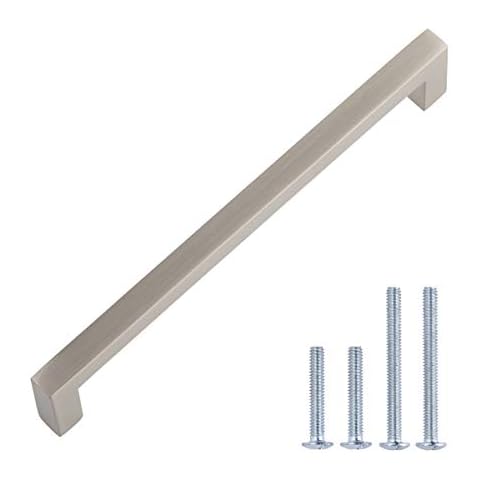 Amazon Basics - Tirador de armario, 14 cm de longitud, color níquel satinado Cover