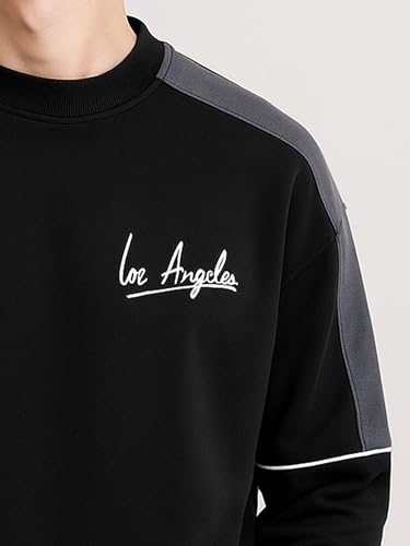 Image of Jump Cuts || Mens || Color Block || Round Neck || Fleece || Full Sleeve || Half Zipper Sweatshirt