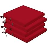 idee-home Outdoor Chair Cushions Set of 4, 19' x 19' Outdoor Seat Cushion Waterproof Patio Furniture with Ties, Dining Chair Pads