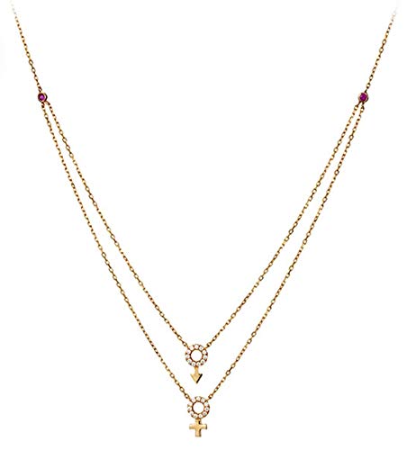 AtHomeShop Collar de oro rojo de 18 quilates Cover