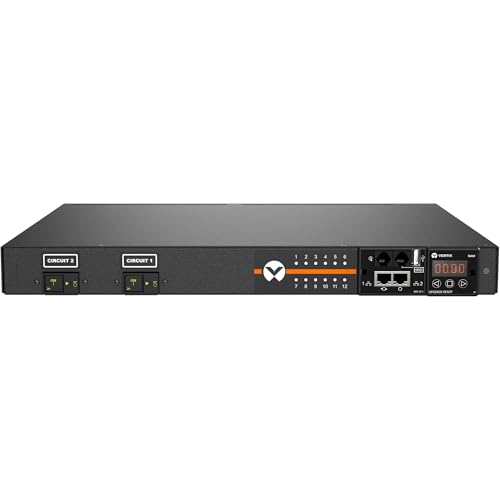 Vertiv Geist Switched Rack PDU - 1U Rack| 30A| C13/C19| L6-30P| Horizontal PDU Geist Upgradeable Switched Rack Power Distribution Unit| 30A| 240V| 1U Rack Horizontal PDU| (12) Combination Ou