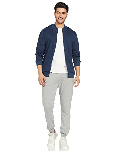 Image of Amazon Brand - Symbol Men Cotton Blend High Neck Zipper Sweatshirt (Available in Plus Sizes)