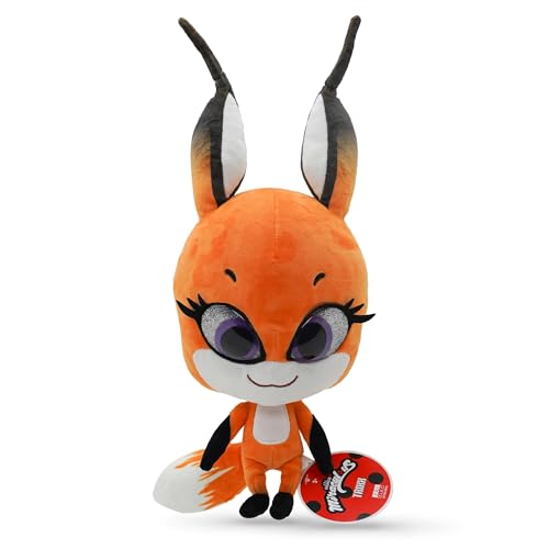 Miraculous Ladybug - Kwami Mon Ami Trixx, 9-inch Fox Plush Toys for Kids, Super Soft Stuff
