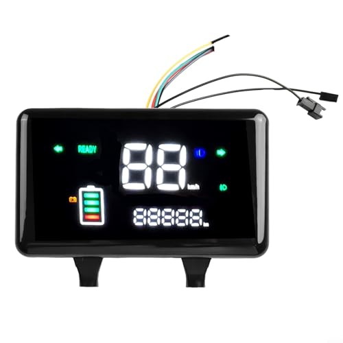 Honseadek Velocímetro eléctrico para bicicleta con pantalla LED para bicicletas eléctricas de 48 V-72 V, scooters y triciclos - Medidor digital con detección de velocidad de línea de fase y