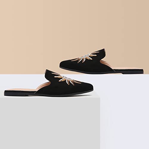 Tilocow Mules For Women Flats Pointed Toe Slip On Backless Loafers Flat Mule Business Casual Shoes Slides #TOP4