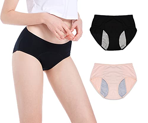 Period Underwear, Leak Proof Protective Panties for Women/Girl Menstrual Period ,Heavy Flow,Postpartum Bleeding,Urinary Incontinence(Pack of 2-5) (Multicolored, Small)