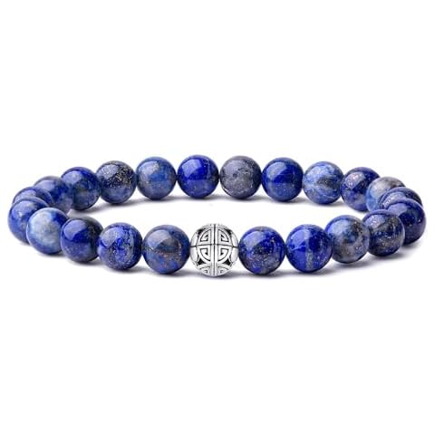 MetJakt Natural Lapis Lazuli Beaded Bracelet Cover