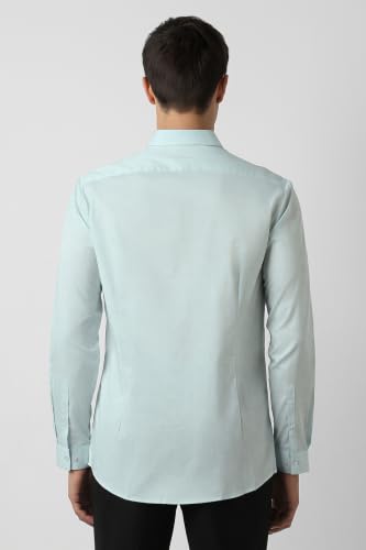 Image of Peter England Men's Slim Fit Full Sleeve Pin-Striped Formal Shirt | Cotton-Rich | Wonder Fabric | Pin Point Oxford