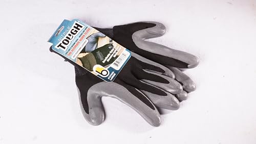 Brussel&rsquo;s Bonsai Nitrile Tough Gardening Gloves &ndash; Durable Nitrile Coated Gloves &ndash; Black, Pair...