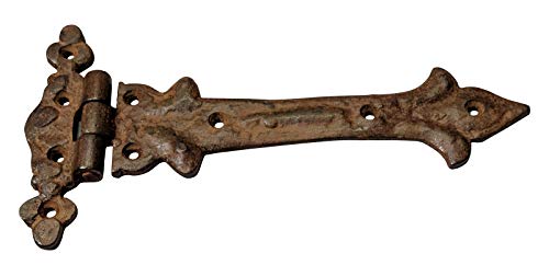 Image of Adonai Hardware Adonijah Antique Cast Iron Strap T Hinge (7.9 inch x 8 Pack, Rust Living Finish) for Barn Doors, Gates, Kitchen Cabinets, Sheds, Wooden Box, Furniture, Cedar Chest and Trunks