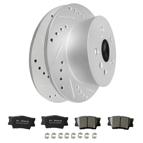 image for WEIZE Brake Kits Rear Brake Pads and Rotors Kit for Toyota 2012-2017 C