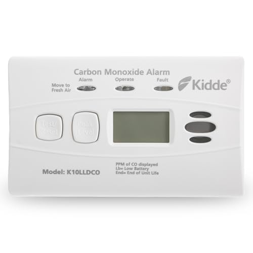 Kidde 10LLDCO Kohlenmonoxid Alarm Digital Display mit versiegelten Akku, Standard Alarm Kidde 10LLDCO Kohlenmonoxid Alarm Digital Display mit versiegelten Akku, Standard Alarm