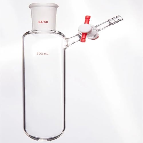 Tube de réaction anti-fuite avec valve PTFE 2 mm en verre borosilicaté de laboratoire