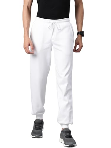 ALCiS Men's Regular Track Pants (AAMJOGSM00088601_White