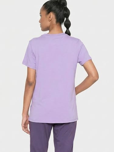 Image of Enamor Athleisure Relaxed Fit Short Sleeve Round Neck Antimicrobial Finish Breathable Stretch Cotton Activewear Sports Tshirt for Women - A301