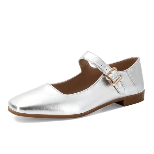 Image of DOEYG Mesh Ballet Flats Shoes for Women Leopard Animal Print Mary Jane Flats Shoes Square Toe Dress Casual Comfortable Velvet Ballerina Shoes