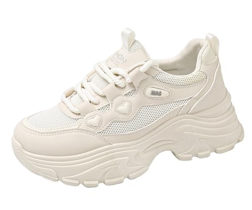 VAXAV Women's Stylish Chunky Shoes Breathable Mesh Platform Sneakers Casual Jogging Walking Shoes 5.5-8.5