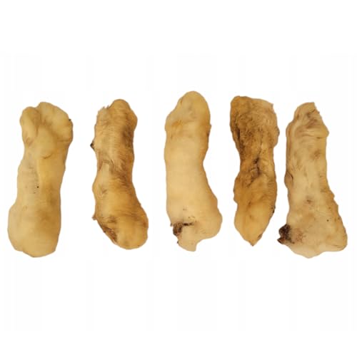 Kaninchenpfoten mit Fell für Hunde – natürliche Kausnacks, hypoallergen, getreidefrei, 100% Kaninchen, Hundeleckerli, Zahnpflege, für kleine & mittelgroße Hunde (1kg)