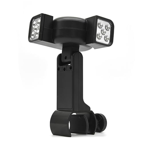 Lampe de poche pour barbecue à deux têtes réglable avec pince en C, 10 lumières LED, têtes de lampe réglables, piles incluses, lumière pour barbecue résistante à la chaleur [classe d'efficacité