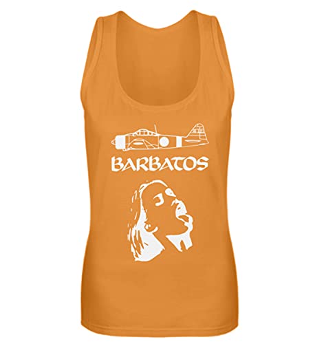 Débardeur femme Barbatos Rocking Metal orange à la coupe XXL confortable et au look rebelle