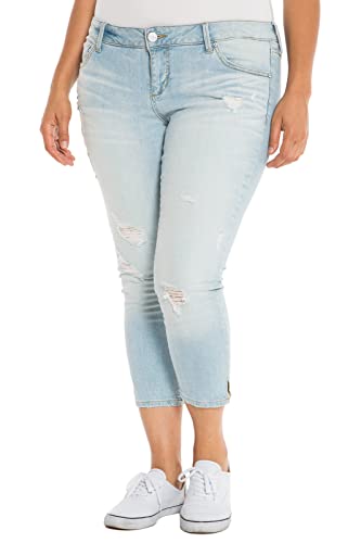 Slink - Premium Women's Plus Size Stretch Crop Jeans (Light Blue)2