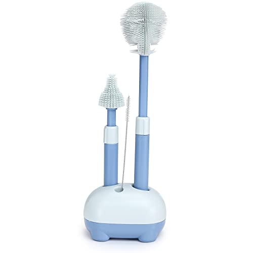 Image of Baby Bottle Brush, VOOWO Telescopic Silicone Bottle Brush for Cleaning with Long Handle, Water Bottle Cleaner Brush with Nipple & Straw Cleaner, Included Towel