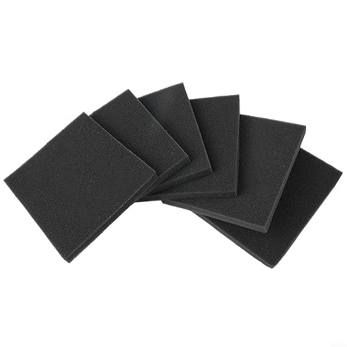6 filtros de motor de aspiradora, universal, 132 x 112 x 10 mm, filtros de espuma de repuesto para aspiradoras