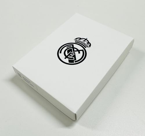 LUGUPELL Cartera Oficial del Real Madrid - Piel 100% Legítima con Protección RFID, Diseño Exclusivo con diseño RM. Regalo para Hombre. (PEQUEÑA con Monedero Negro)