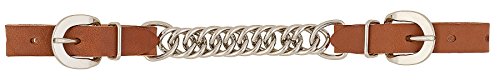 Weaver Leather Horizons Single Flat Link Chain Curb Strap , Golden Brown , 4 1/2-Inch