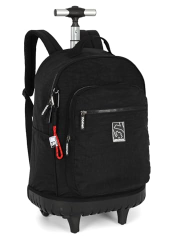 Kit de Mochila de Rodinha Juvenil em Crinkle e Lancheira Térmica by Up4You Ref.49153 (PRETA)