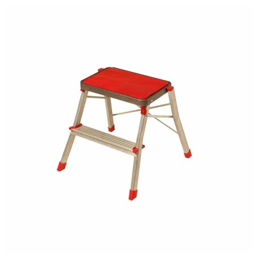 Catter House Khg10007 - Taburete Escalera De Acero 2 Peldaños Alt. Máx. Trabajo 246 Cm Plegable Con Plataforma