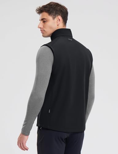 Baleaf Men'S Golf Vest Fleece Lined Softshell Sleeveless Jacket Water Resistant Cold Weather Running Gear Winter Pockets Black Xl thumb #1