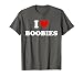 I Love Heart Boobies Funny I Red Hot Heart Boobies Joke Tee T-Shirt, Men, Asphalt Grey, Large