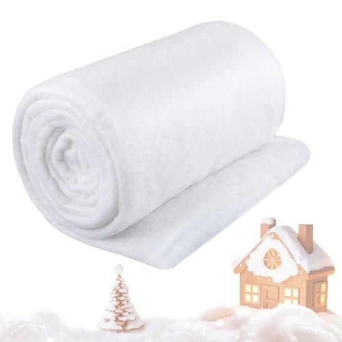 DINGFDENG Kunstschnee Decke 250x75 cm, Weihnachtsdeko Schnee Matte...