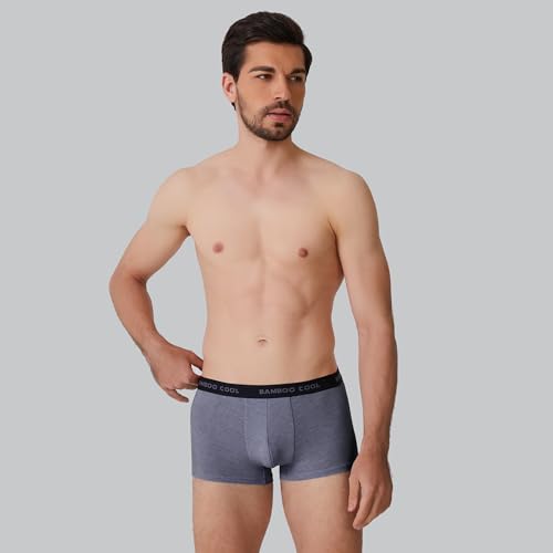 Image of BAMBOO COOL Men's Ultra Breathable Underwear,No Riding Up Boxer Briefs with ComfortFlexible Waistband,Multipack