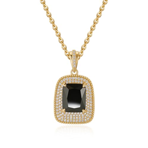Fettero Gold Charm Necklace for Women, 14K Gold Plated Rose Paw Pendant Necklace, Dainty CZ Jewelry Necklaces for Women Gifts