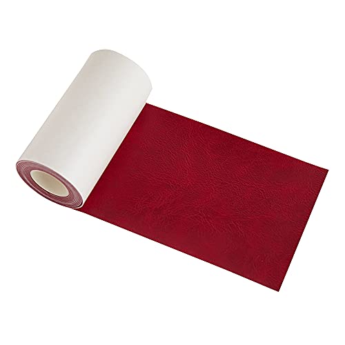 Image of Leather Repair Tape Patch kit Retro Red Heavy Duty,4 x 60 inch Self Adhesive Patch for Couch,Sofa, Car Seat,Handbag,Furniture,Drivers Seat,Jacket,Computer Chair First Aid Vinyl Repair kit