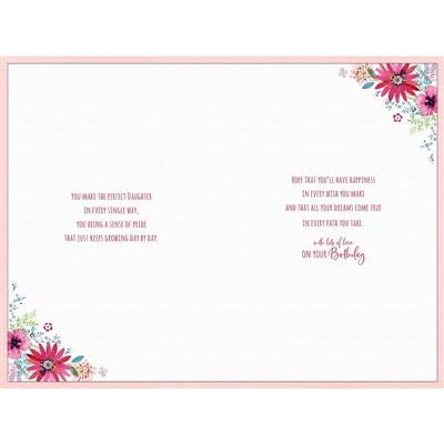 Carte Blanche Lovely Daughter 30th Milestone Birthday Card - Age 30 - Flowers and Butterflies with Foil and Embossed Details