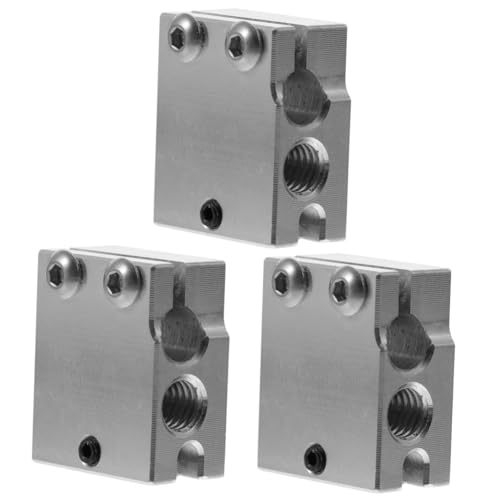 Gatuida 3pcs Aluminum Heater Block for Printer Parts Hot End Heater Block Compatible Aluminum Heating for Heated Accesso