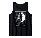 Moon Tarot Card and Cat Occult Graphic XVIII