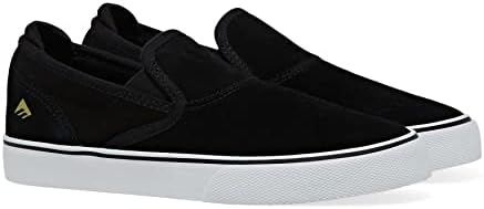 Emerica Boy's Wino G6 Slip-ON Youth Skate Shoe, Black/White/Gold, 11C Medium US Big Kid | Image 2